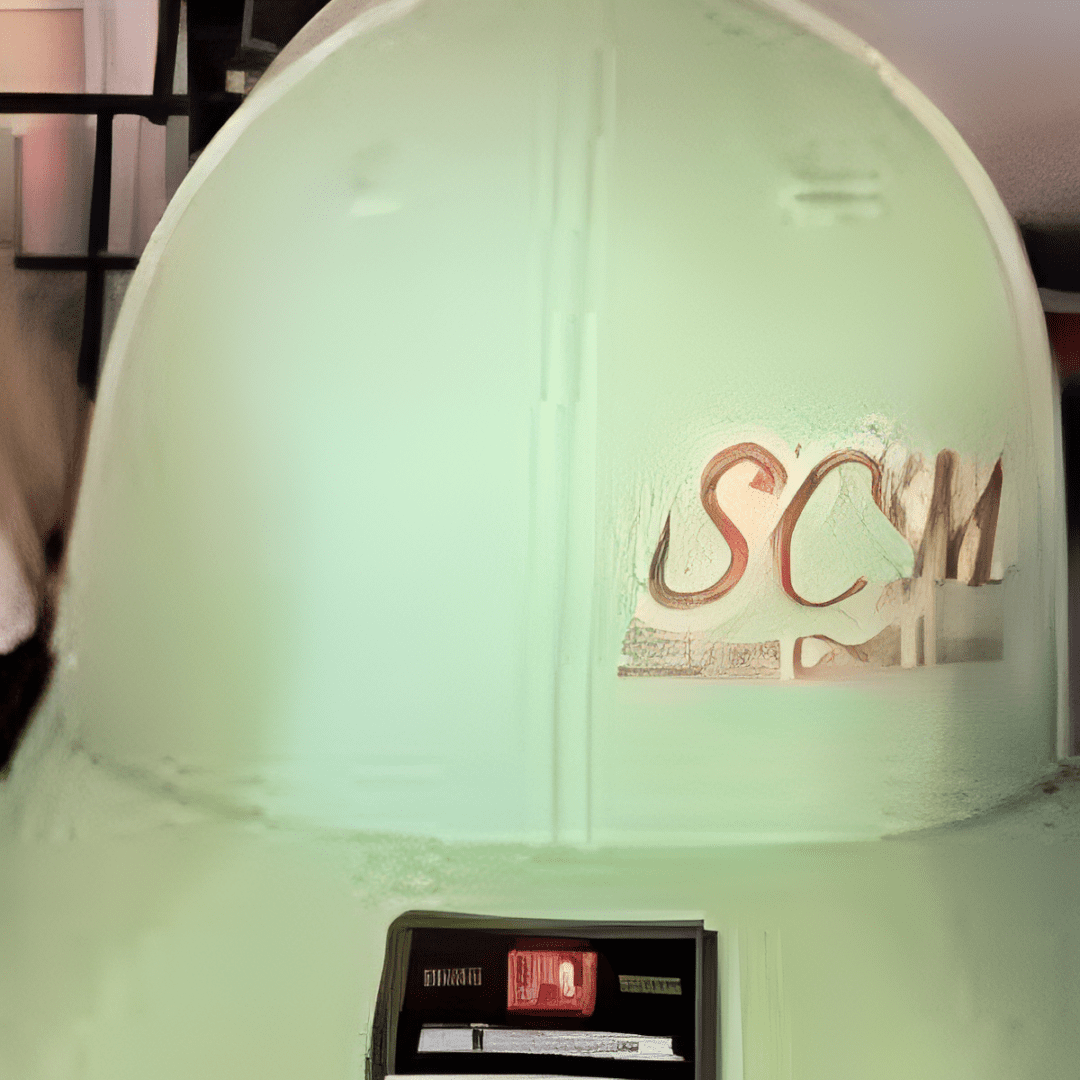 Safety helmet with SCM text