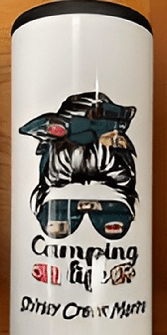 Stylish camping tumbler with fun illustration